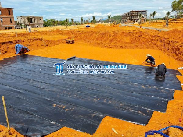 Thi công hồ bơi tại Hàm Tiến - Phan Thiết